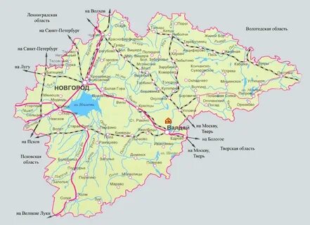 Карта новгородской области с реками