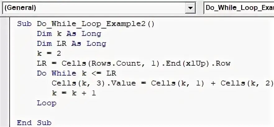 Vba while