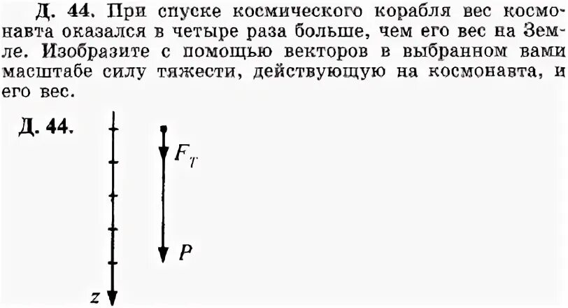 Сила тяжести действует на судно. Вес Космонавта на земле 790н на.