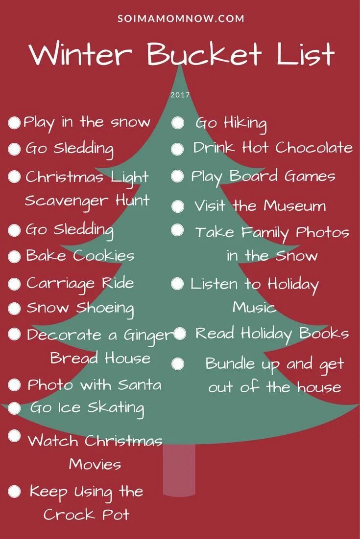 Winter Bucket list for Kids. Winter Holidays Bucket list. Winter activities list. Christmas Holidays Bucket list. New year what to do