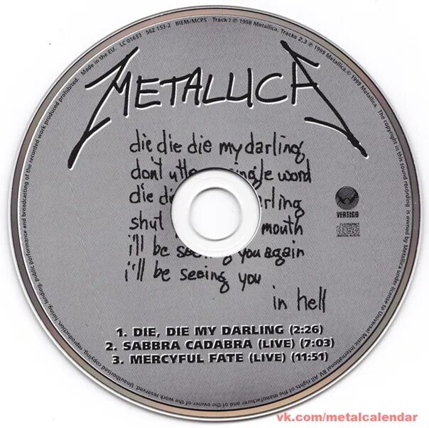 Metallica die die my darling