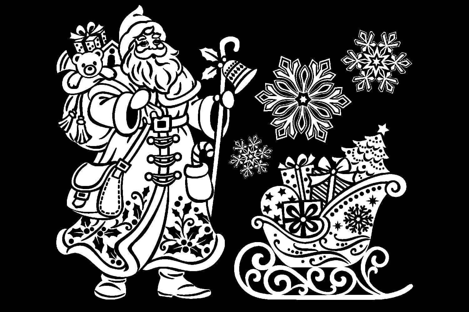 Трафареты на окна новогодние. Шаблон деда мороза и снегурочки. Дед мороз для вырезания. Аппликации "дед мороз". Трафареты дед мороз и снегурочка для вырезания на окно.