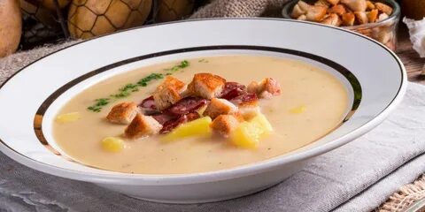 Суп с грибами и беконом