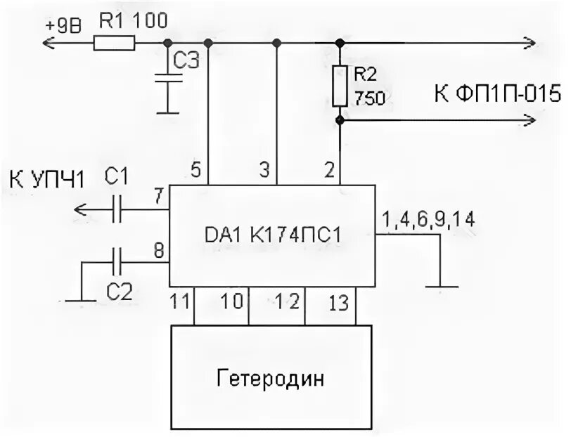 Схема блока укв на микросхеме к174пс1 Схема радиостанции Астра-4СВ
