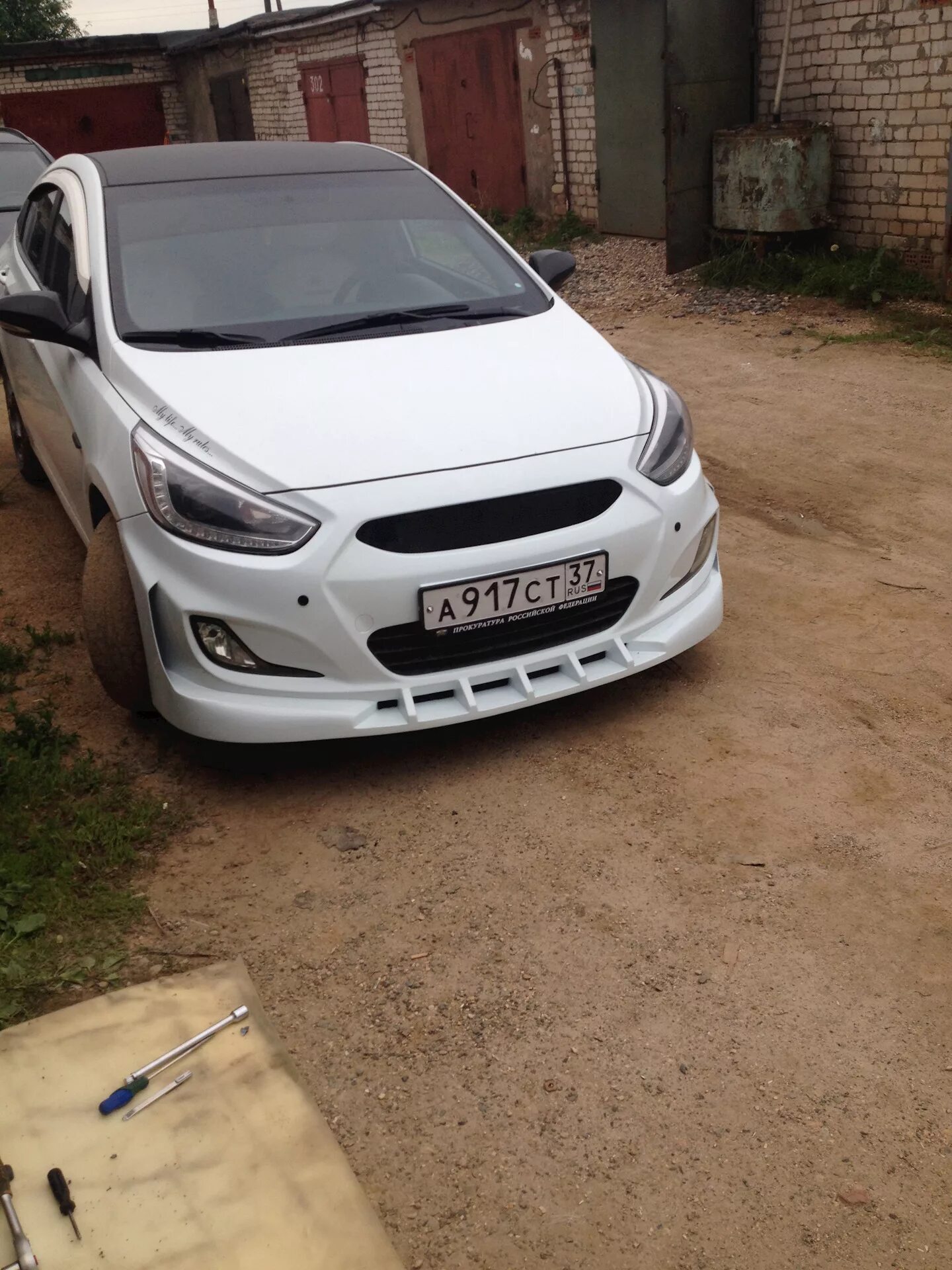 3399р Накладка CT на передний бампер Hyundai Solaris RBr седан дорестайлинг, хэт