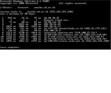 Команда tracert в командной