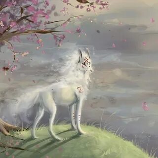 Белая лиса арт