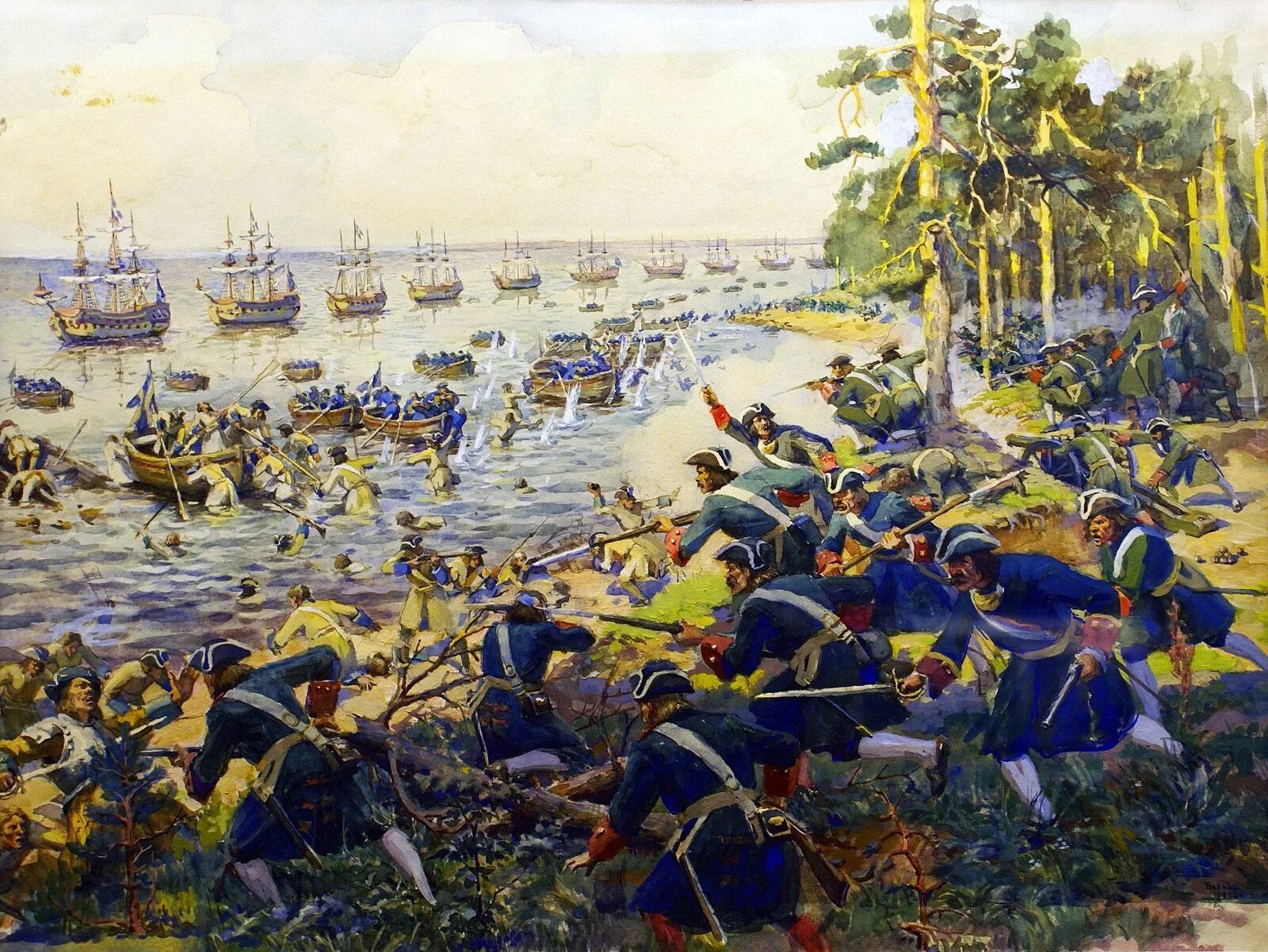Захват швеции. Гангутское Морское сражение 1714.