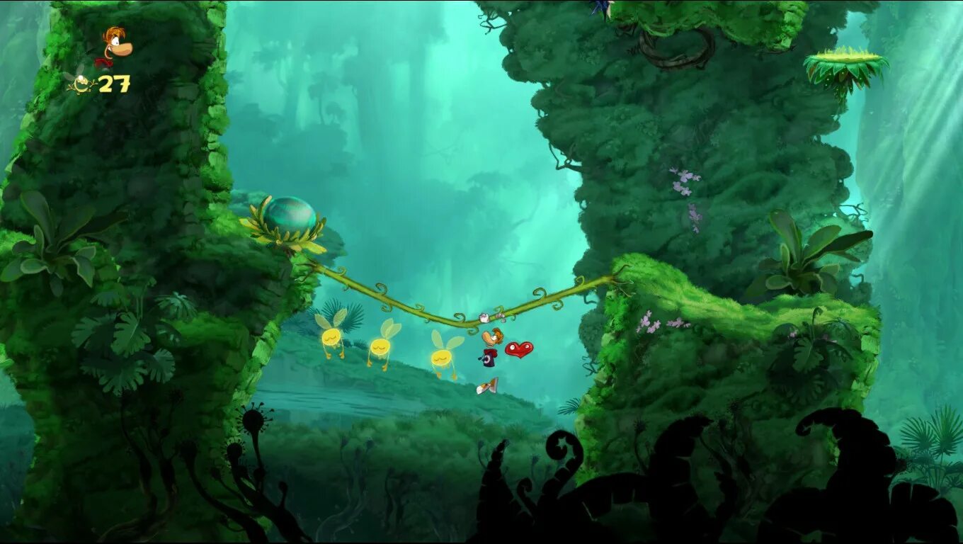 Как закончить уровень платформер. Игра 2d платформер. rayman 5. rayman origins level design. красивый платформер.
