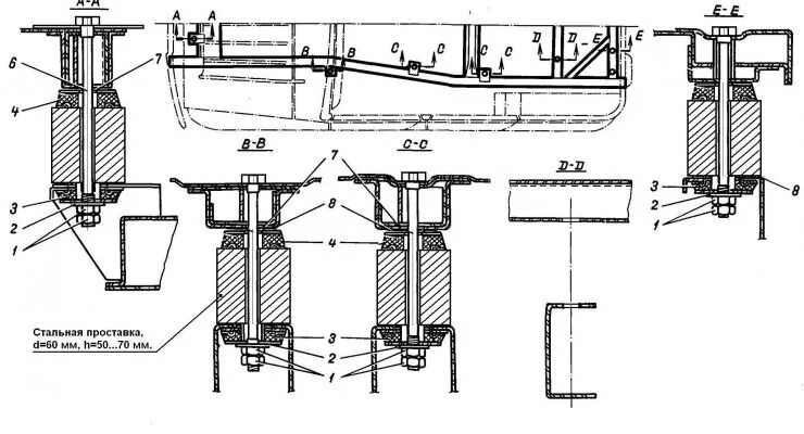 Люфт уаза 469. Крепления для кузов УАЗ 469. Схема крепления кузова УАЗ-469. Проставки кузова УАЗ 469. Крепление кузова к раме УАЗ 469.