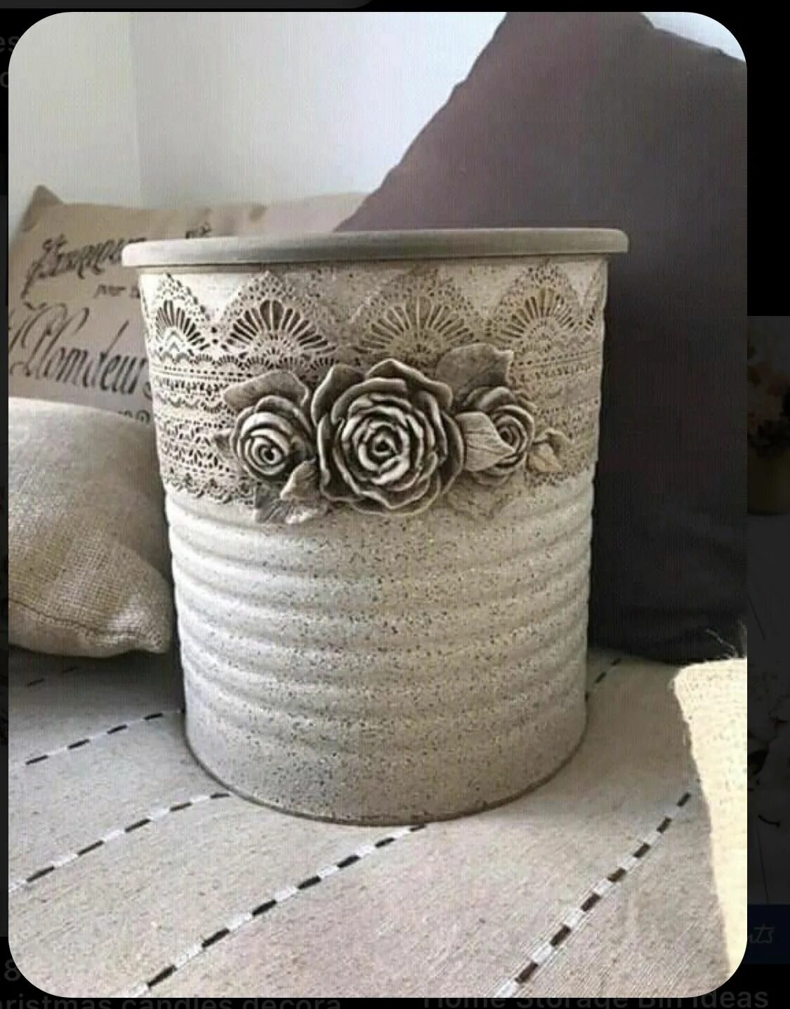 Поделки из банок из под кофе. Декорирование жестяной банки. вазы из консервных банок. декор жестяных баночек. декор железных баночек.