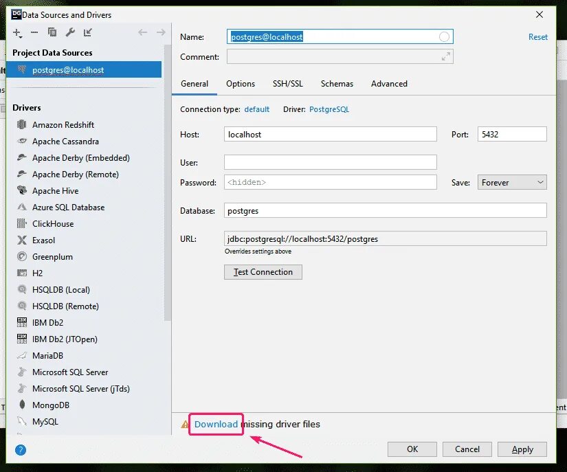 Addresses postgresql