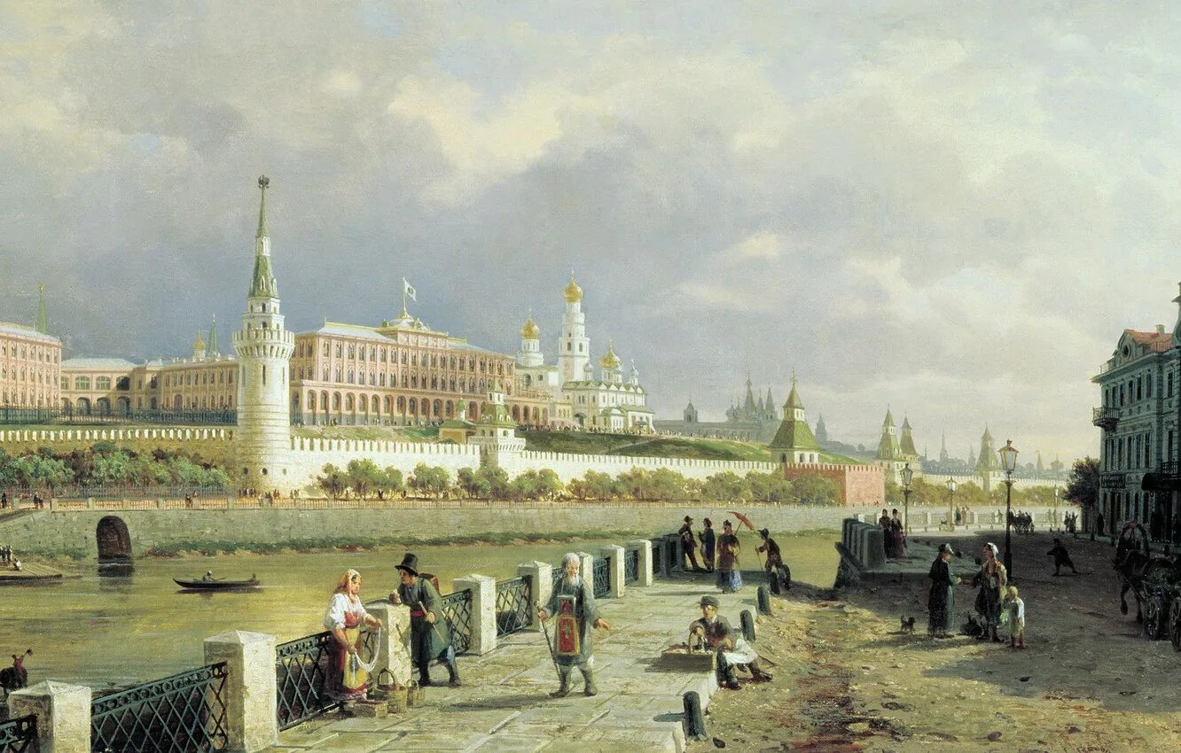 В каком веке был создан московский кремль. Петра Верещагина «вид на Кремль» 1879 года.