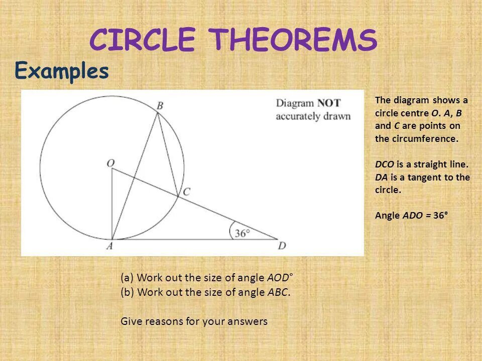 Show on the diagram. Circle theorems. circle theorems igcse. all theorems. theoretical questions.