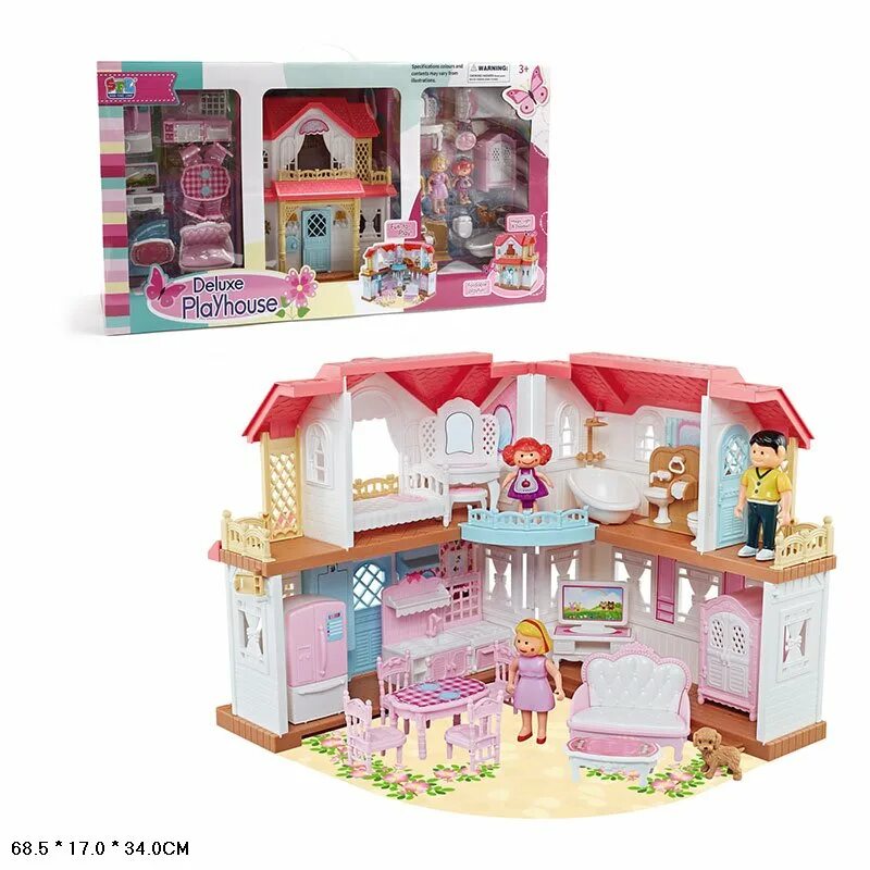 Набор дом с предметами. Игрушечный домик deluxe playhouse с семьей (свет,звук) 16838. дом для кукол deluxe playhouse мебель,свет,звук. deluxe playhouse домик с зайкой 16838d. игрушечный домик барбоскиных.