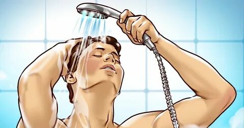 Is having shower