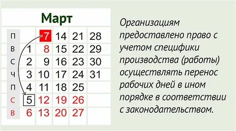 Перенос рабочих дней в мае рб