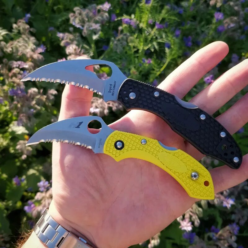 Spyderco 8cr13mov China. Byrd by23ножи. Нож Byrd Hawkbill. Spyderco Harpy and Byrd Hawkbill.