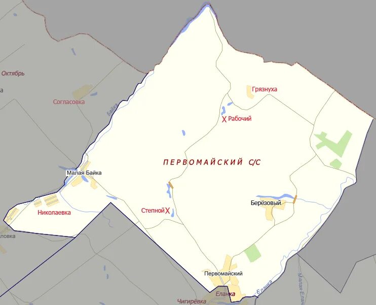 Карту поселка первомайский