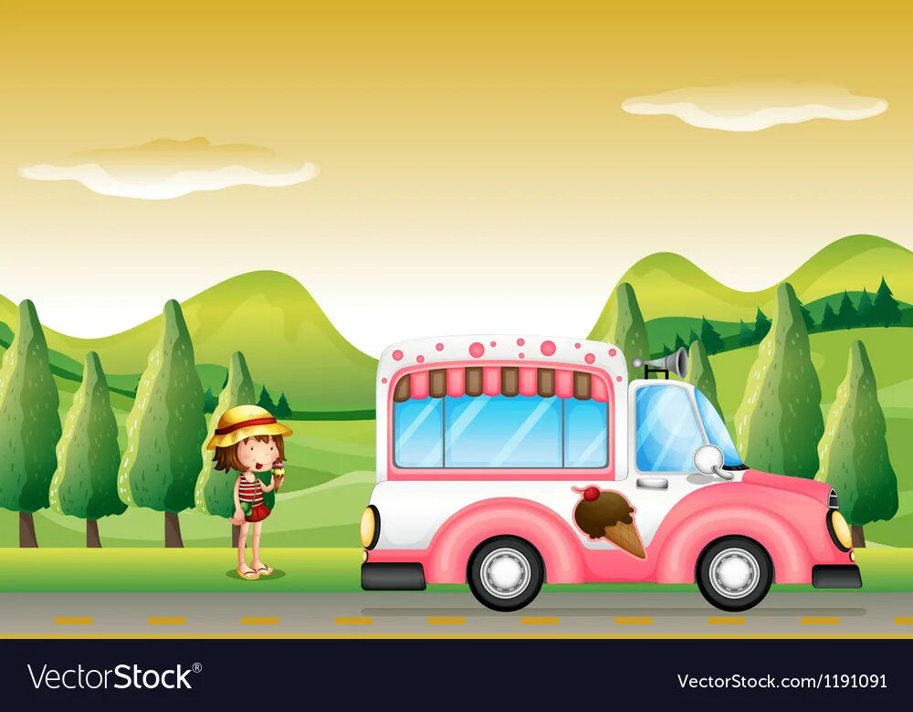 Автобус клоунов. Автобус мороженщика. Автобус с мороженым рисунок. Розовый автобус. Клоунский автобус.