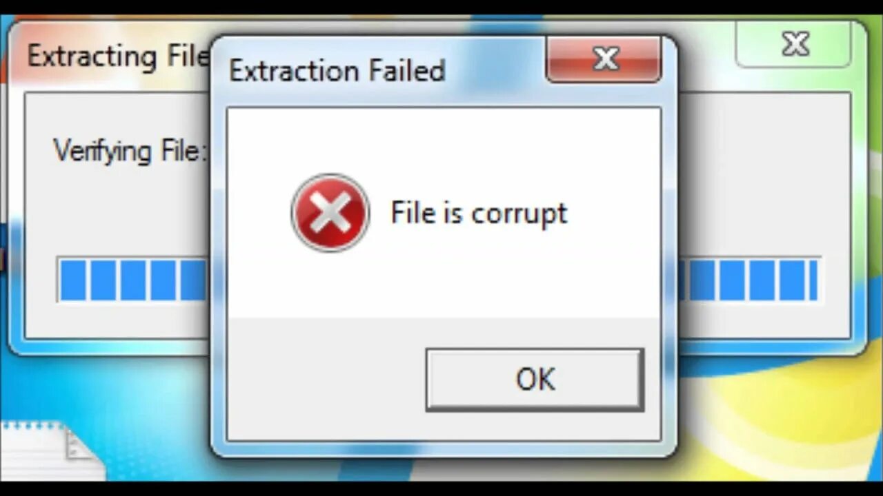 File is corrupted. Error file is corrupt. File corruption. Corrupted file Error.