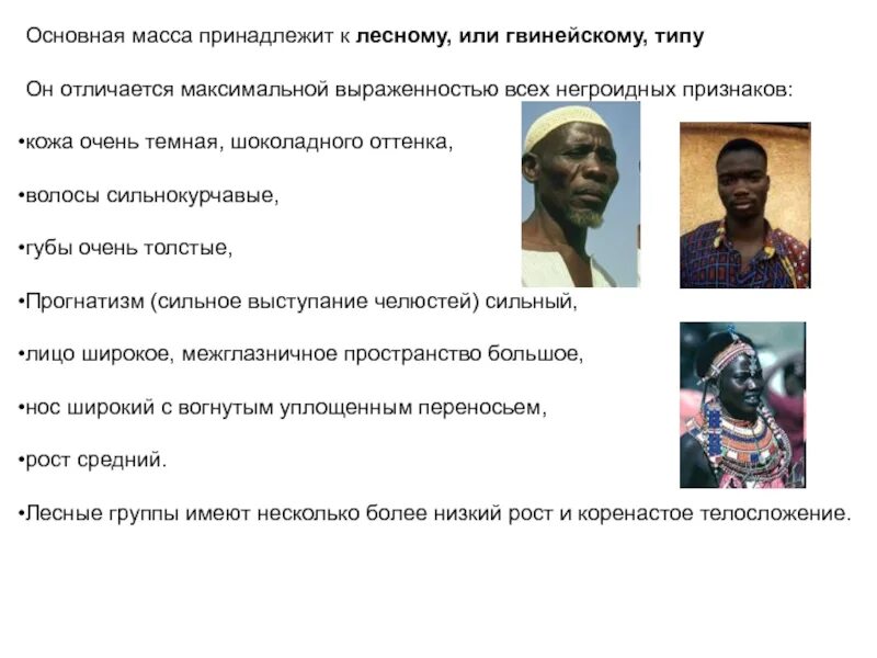 Негроидная масса. Средний рост негроидной расы. Характеристика природных условий негроидной расы. Темный цвет кожи у негроидной расы имеет адаптивное значение.