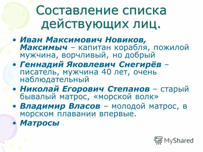 Как называется действующее лицо. Как называется действующее лицо