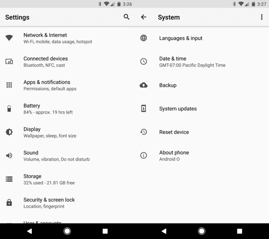 Android 7 меню. Андроид 8 меню настроек. android 8 меню. меню настроек android 7.1. операционная система андроид 8.0.