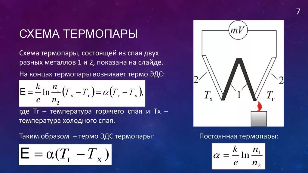 Температуру и другое также. Термопара формула. ЭДС термопары. Термопара Зеебека. Термоэдс термопары.