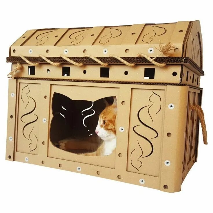 Treasuring cat. Картон кэт. cats chest.