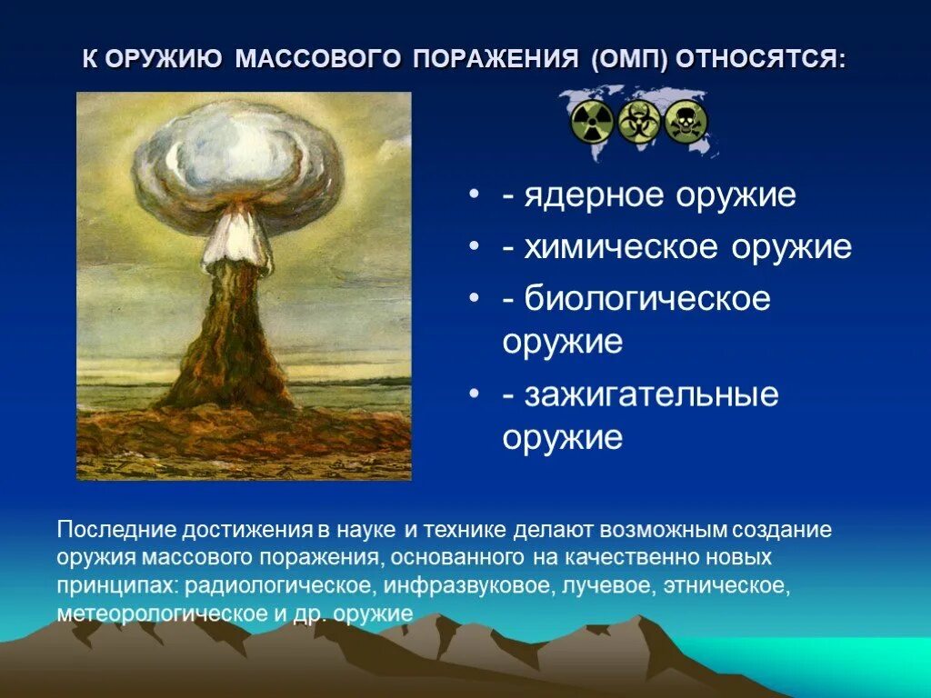 Характеристика массового поражение. Оружие массового поражения. Оружие массового поражения (ОМП). К оружию массового поражения относятся. Виды оружия массового положения.