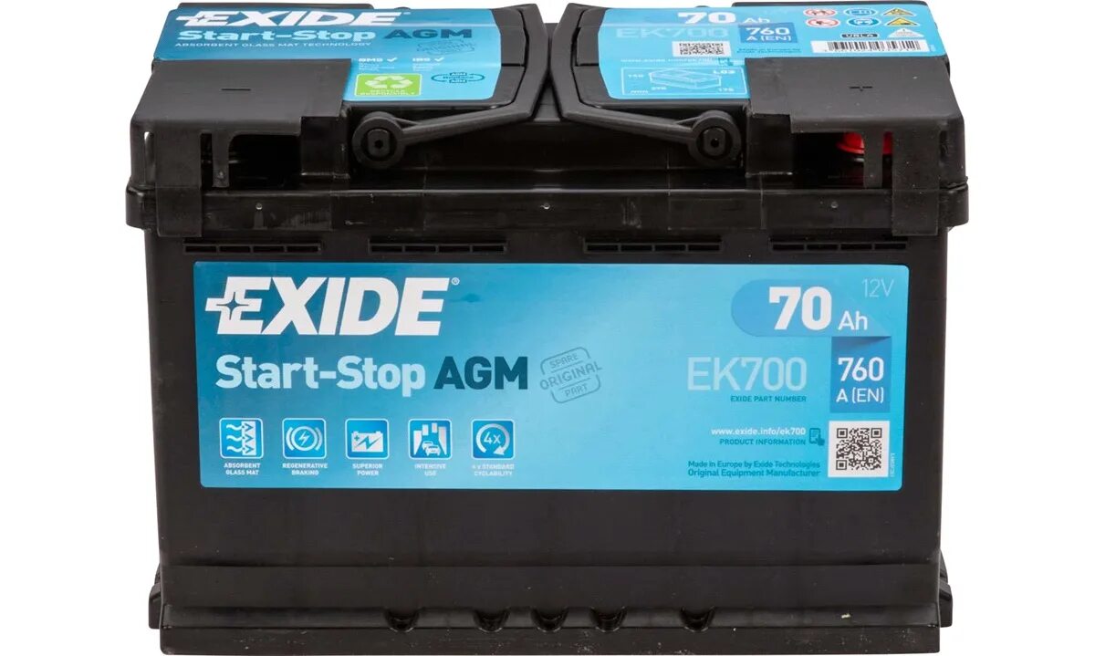 Аккумулятор exide 70. Аккумулятор exide agm 70ah. exide ek700. exide agm 70. exide start agm.