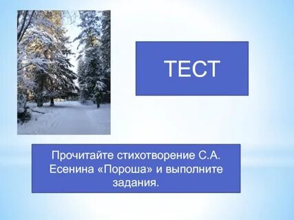 Стих есенина пороша