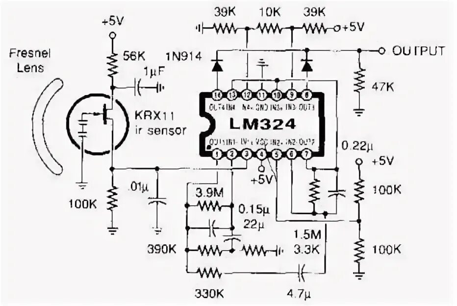 Схема датчика движения на lm324n GLITCH_DETECTOR Measuring_and_Test_Circuit Circuit Diagram