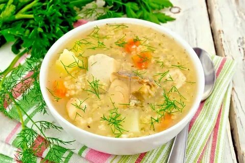 Уха с пшеном и картошкой