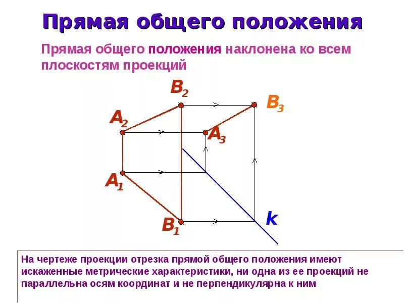 Функции общего положения. Проекция общего положения. Прямая общего положения Начертательная геометрия. Признак прямой общего положения. Прямая общего и частного положения.