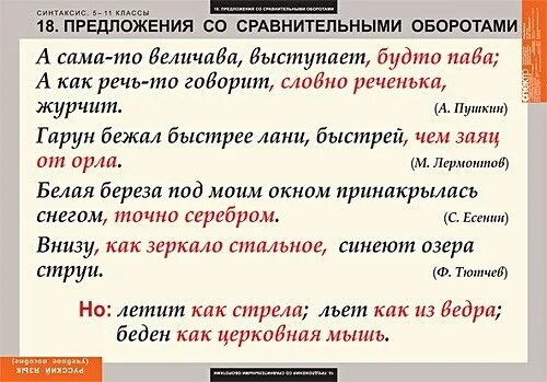 Предложения со сравнением примеры Составить предложение с сравнительным оборотом