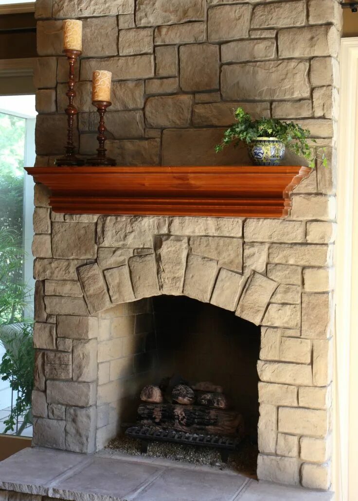 Stone Fireplaces Natural Stone FX Fireplace hearth stone, Stone fireplace design