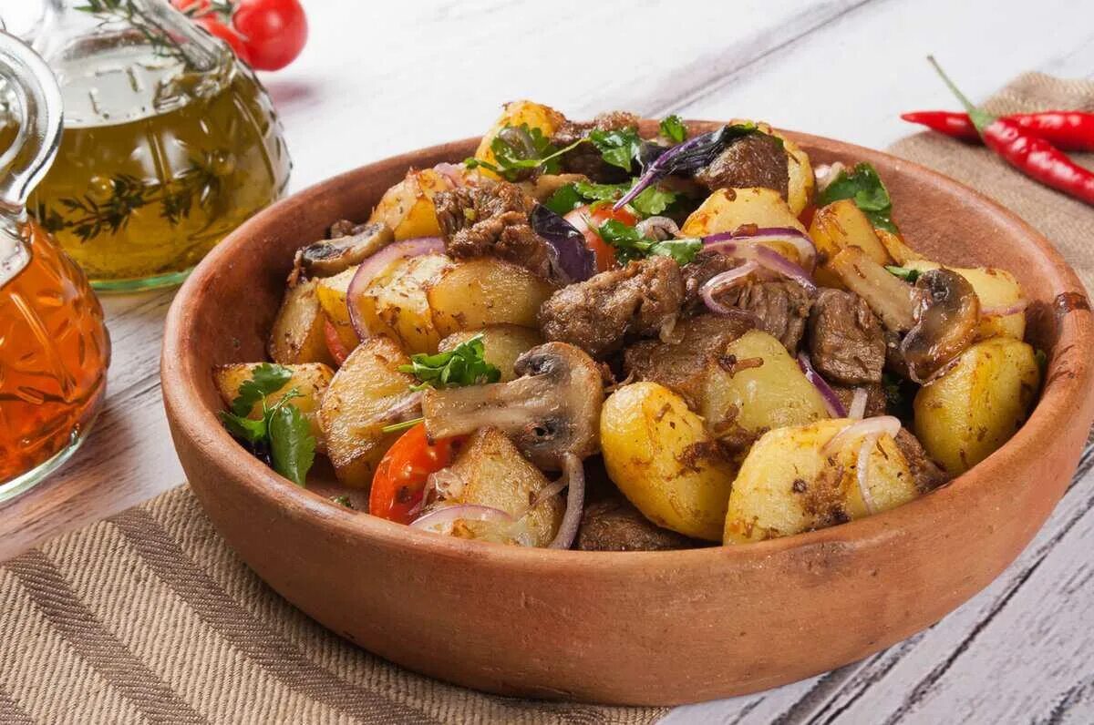 Жаркое грибы с картошкой в духовке