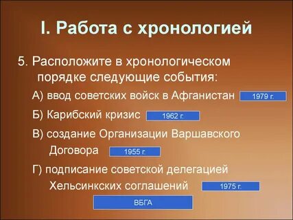 Расположите события в хронологическом порядке избрание