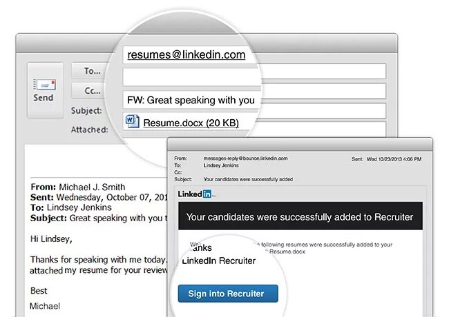 Send to your email address. Resume email. sent an email like resume. sending resume online.