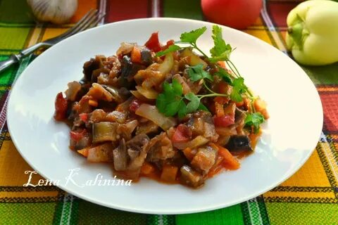Соте из баклажан с мясом