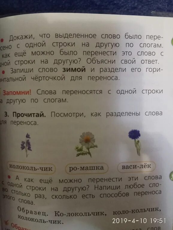 Как можно перенести слово ромашка