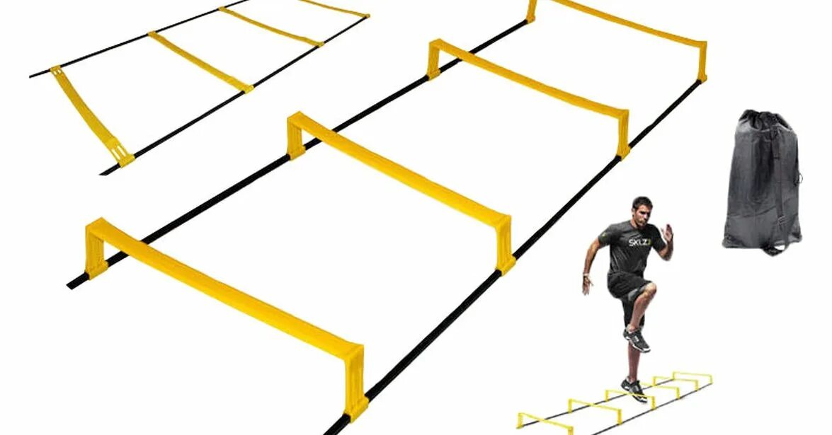 Координационная лестница. Дорожка координационная sklz. Координационная лестница с барьерами. Пп-1. Инвентарь для полосы препятствий.