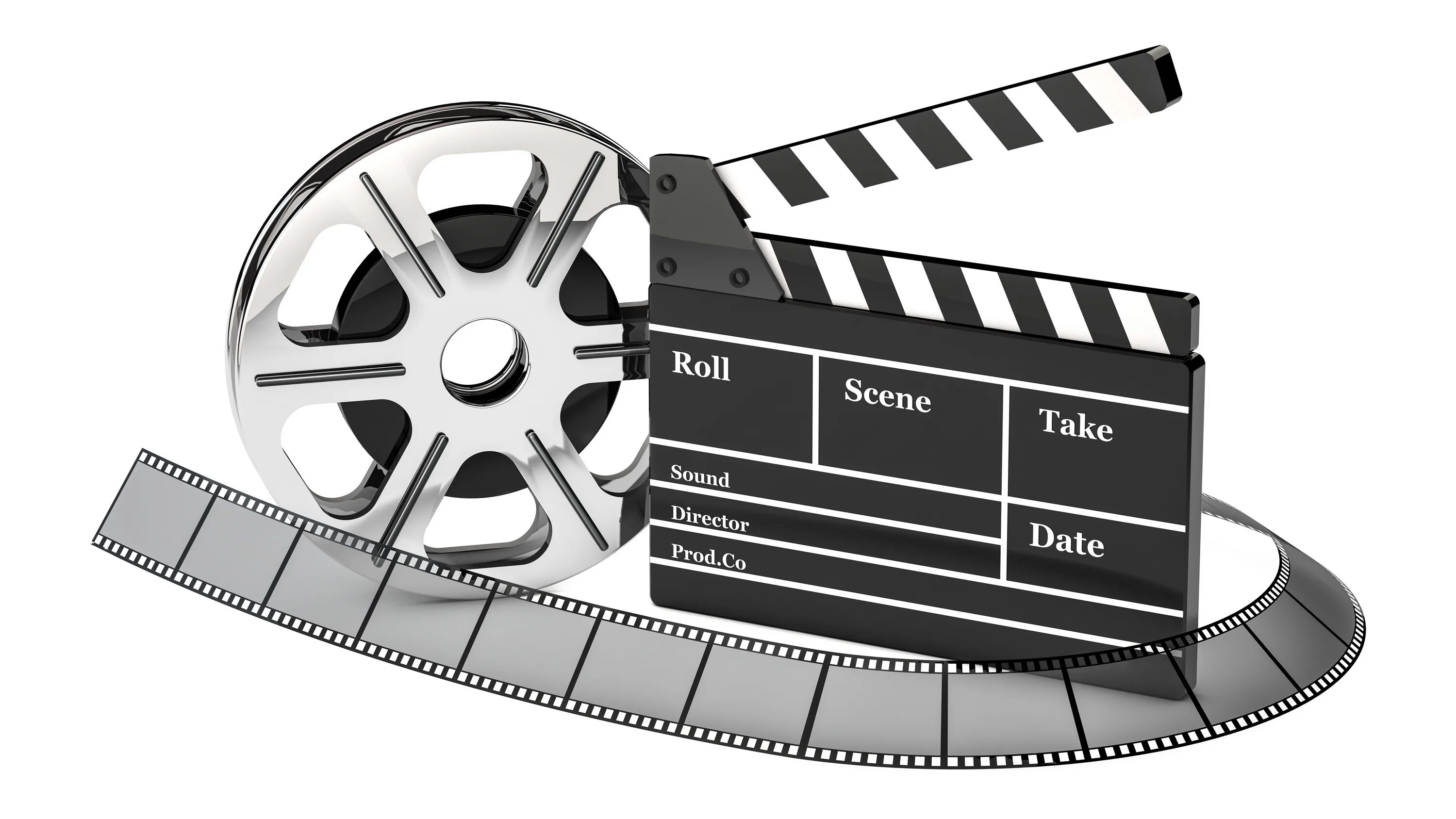 кинематографическая пленка. кинопленка. символ кинематографа. кинокамера. кинолента и хлопушка.
