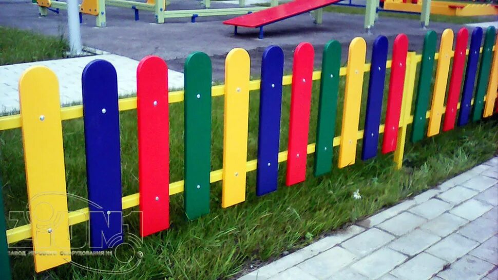 Ограждение детской площадки «мелки» (арт. Заборчик декоративный деревянный. Огд018). Забор декоративный. Ограждение для детского сада.