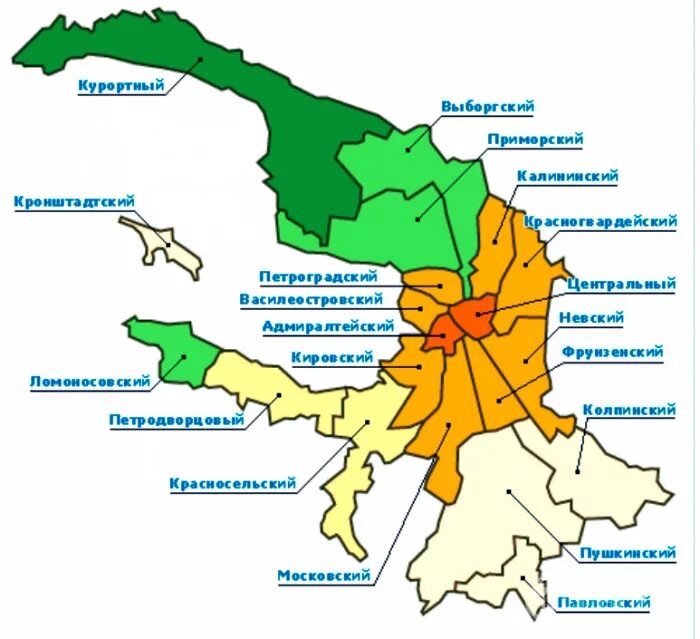 Военные районы санкт петербурга. Карта Санкт-Петербурга по районам города. Районы СПБ на карте города. Деление Санкт-Петербурга на районы карта. Районы Санкт-Петербурга на карте с границами.