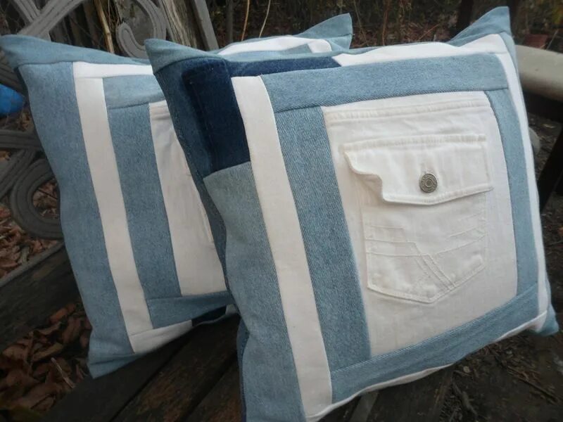 Jeans Kissen JEWRA Recyceltes denim, Jeans nähen, Denim handwerk