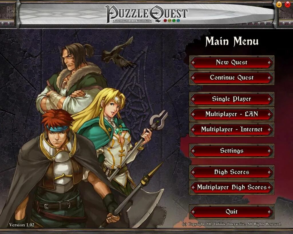 Игра Puzzle Quest. Игра пазл квест 1. Puzzle Quest Challenge of the Warlords. Главное меню в различных играх.