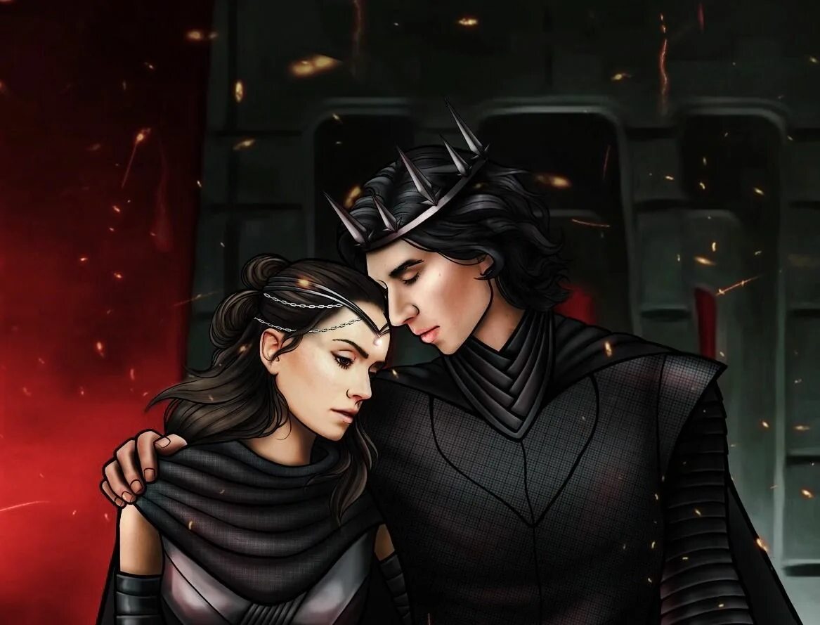 Кайло РЕН И Рей. Звёздные войны Кайло РЕН И Рей. Reylo fanart. Кайло РЕН И Рей арт. Звездные войны фанфик рей